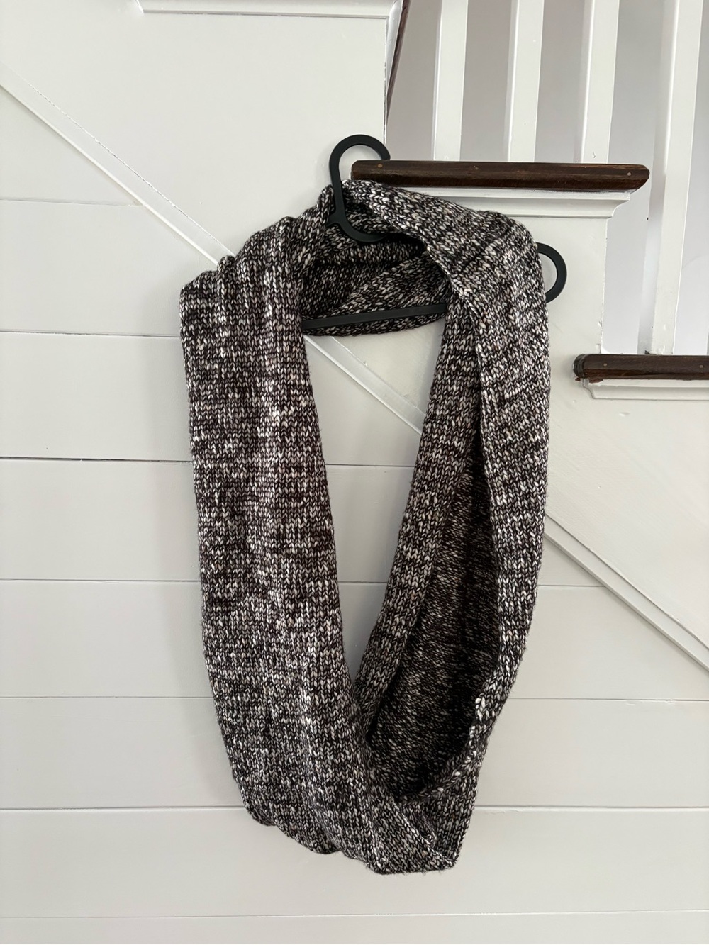 LOFT Marled Infinity Scarf in Brown and White (NWT)